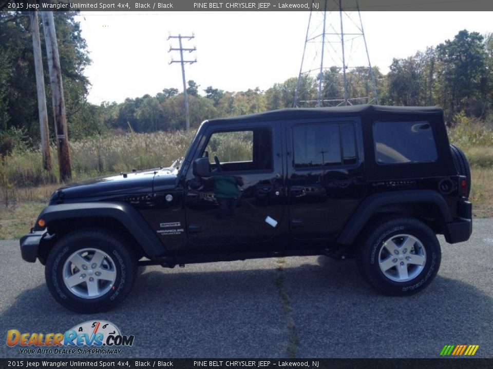 2015 Jeep Wrangler Unlimited Sport 4x4 Black / Black Photo #3