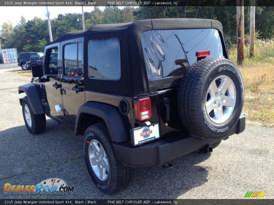 2015 Jeep Wrangler Unlimited Sport 4x4 Black / Black Photo #4