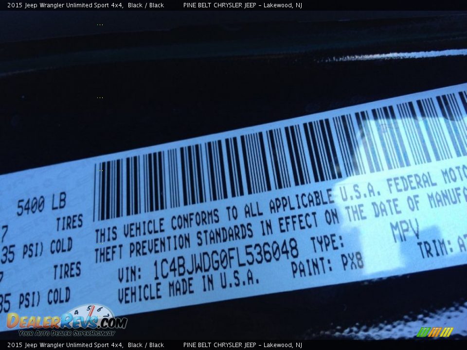 2015 Jeep Wrangler Unlimited Sport 4x4 Black / Black Photo #9