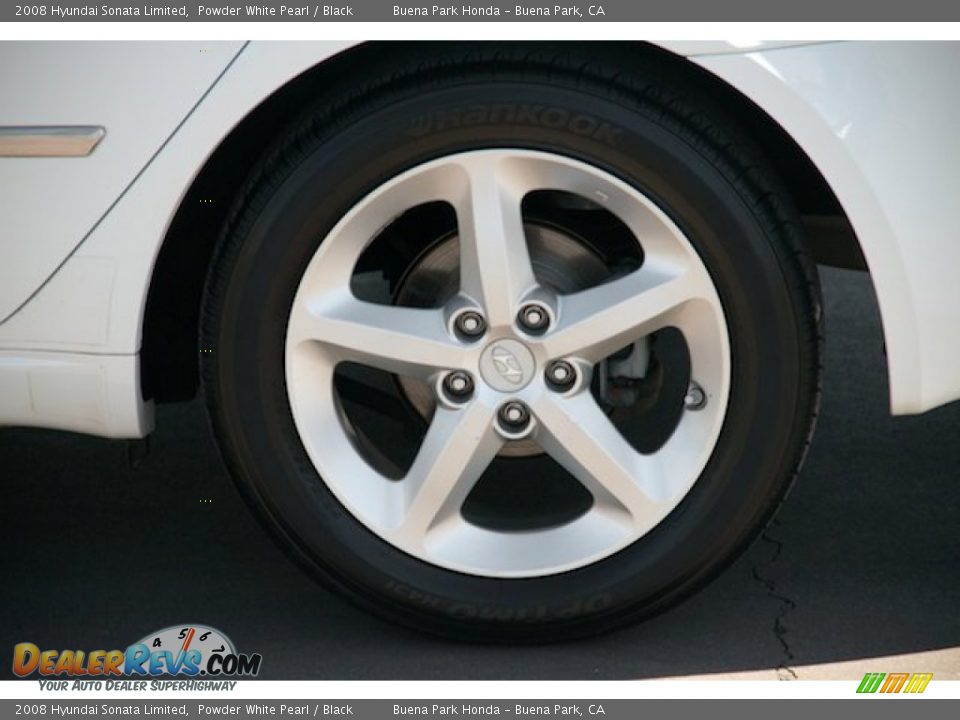 2008 Hyundai Sonata Limited Powder White Pearl / Black Photo #29