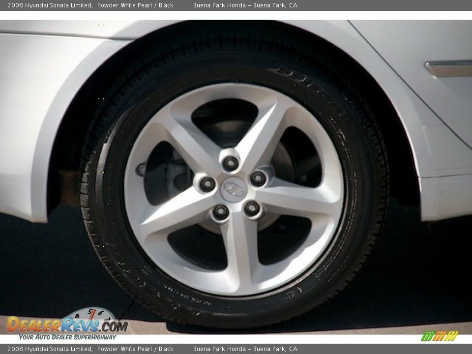 2008 Hyundai Sonata Limited Powder White Pearl / Black Photo #31