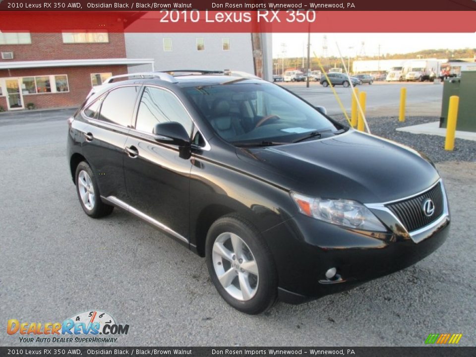 2010 Lexus RX 350 AWD Obsidian Black / Black/Brown Walnut Photo #1