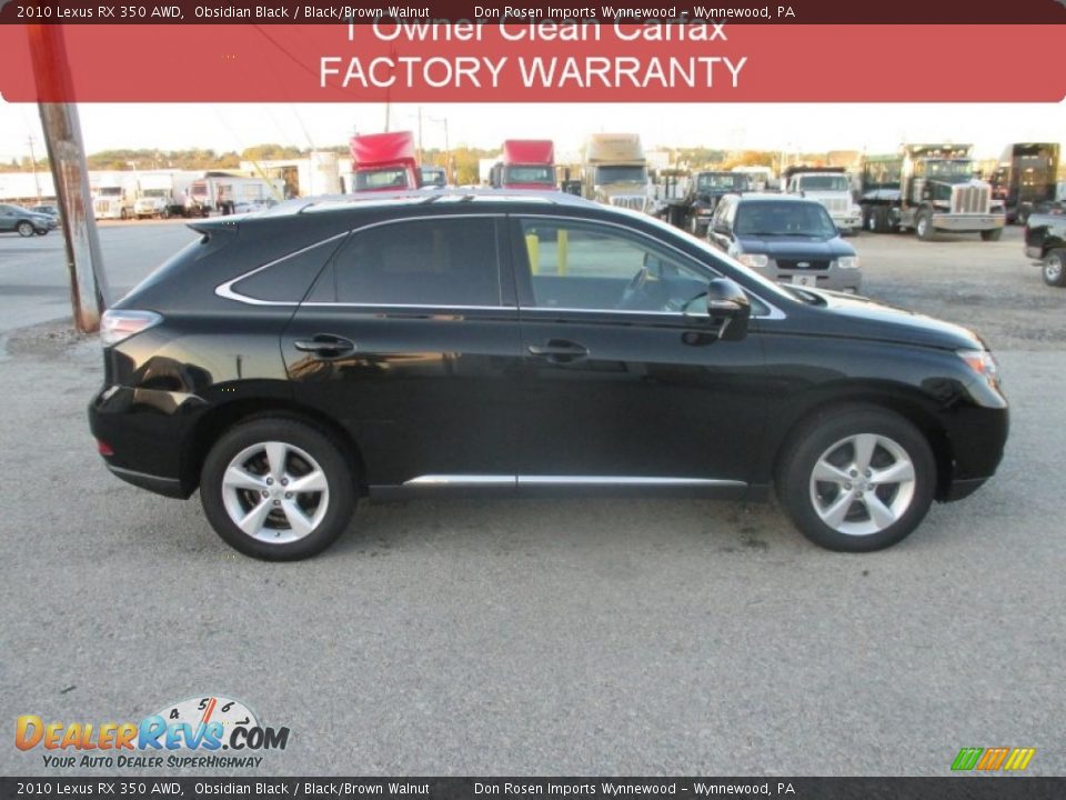 2010 Lexus RX 350 AWD Obsidian Black / Black/Brown Walnut Photo #2