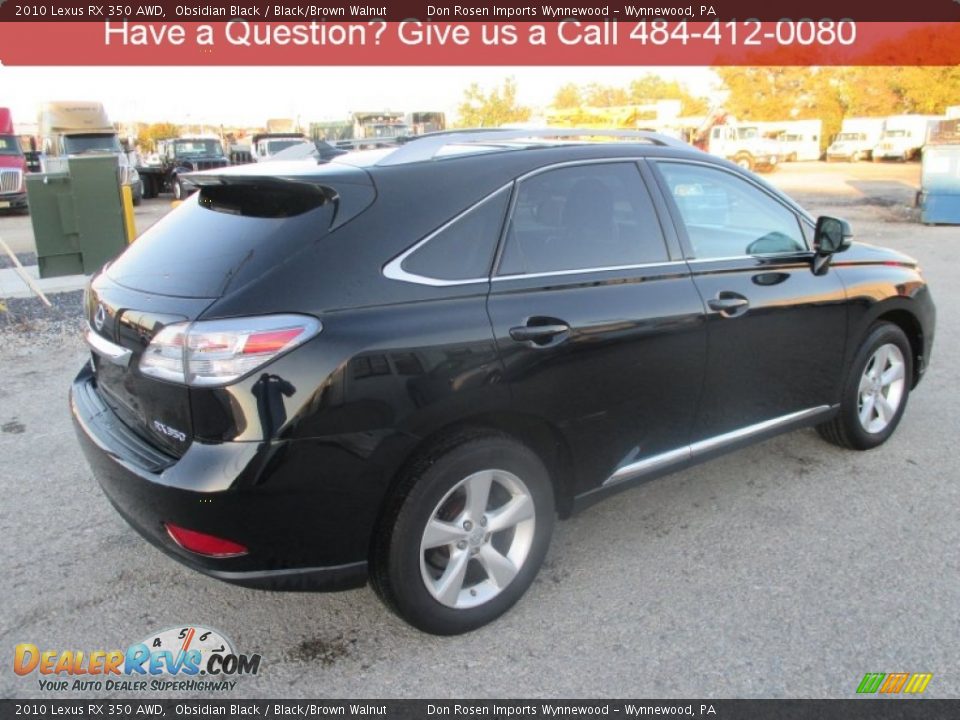 2010 Lexus RX 350 AWD Obsidian Black / Black/Brown Walnut Photo #3