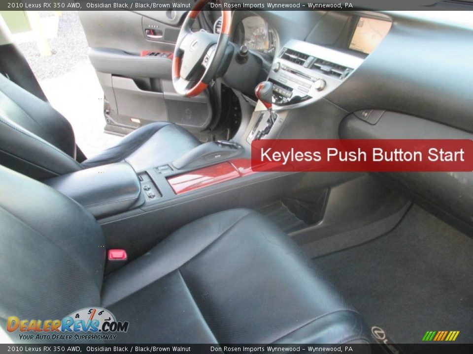 2010 Lexus RX 350 AWD Obsidian Black / Black/Brown Walnut Photo #6