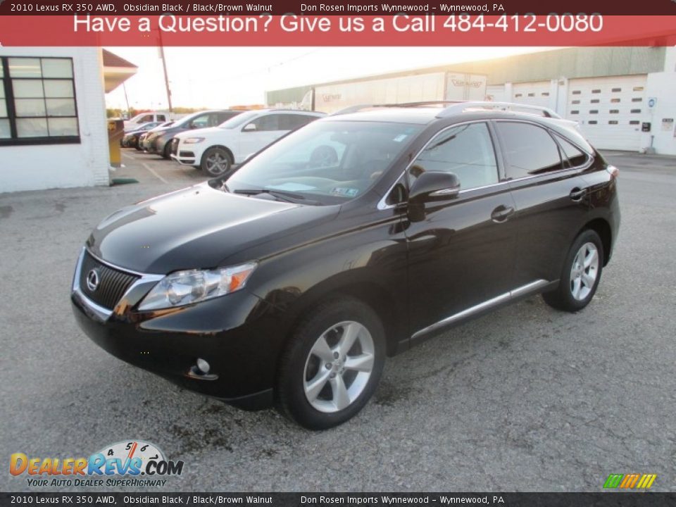 2010 Lexus RX 350 AWD Obsidian Black / Black/Brown Walnut Photo #7