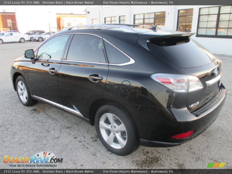 2010 Lexus RX 350 AWD Obsidian Black / Black/Brown Walnut Photo #9