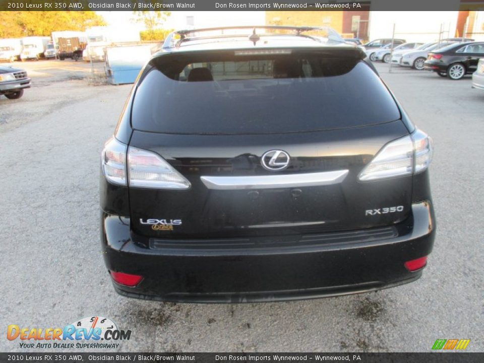 2010 Lexus RX 350 AWD Obsidian Black / Black/Brown Walnut Photo #10