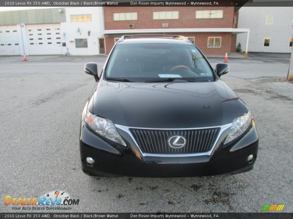 2010 Lexus RX 350 AWD Obsidian Black / Black/Brown Walnut Photo #11