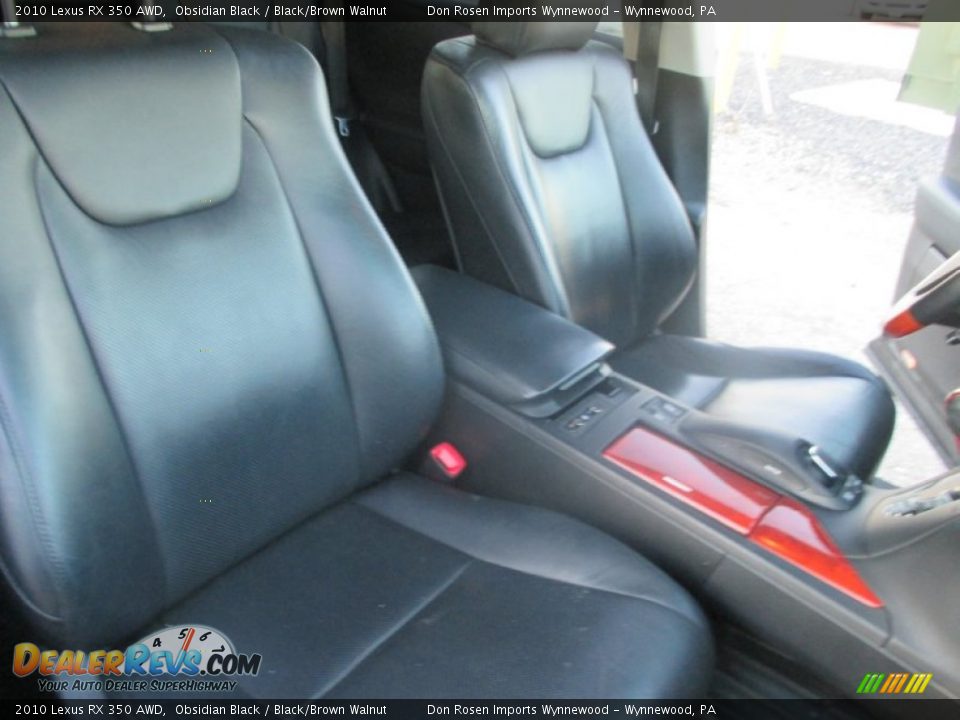 2010 Lexus RX 350 AWD Obsidian Black / Black/Brown Walnut Photo #13