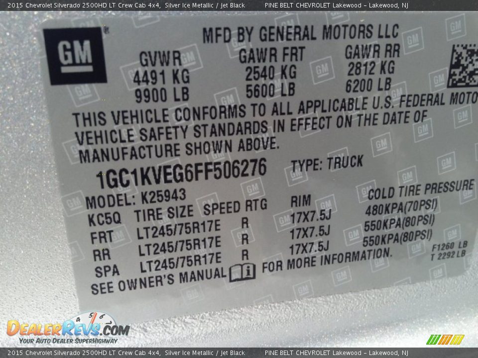 2015 Chevrolet Silverado 2500HD LT Crew Cab 4x4 Silver Ice Metallic / Jet Black Photo #9