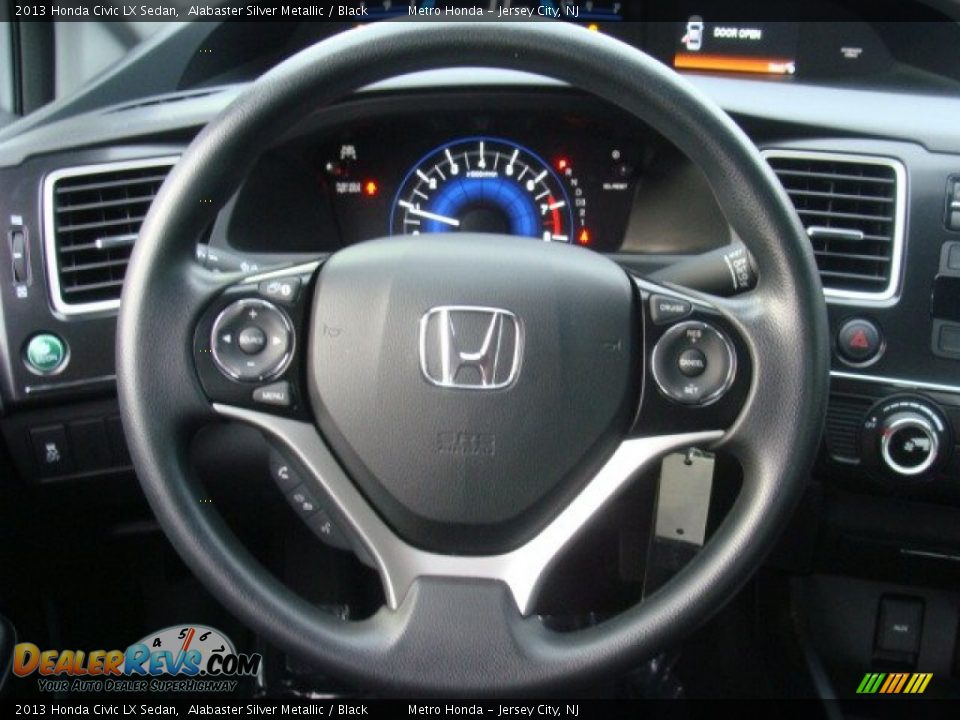 2013 Honda Civic LX Sedan Alabaster Silver Metallic / Black Photo #14