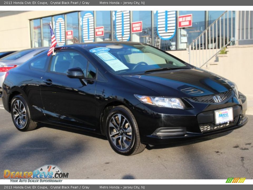 2013 Honda Civic EX Coupe Crystal Black Pearl / Gray Photo #3