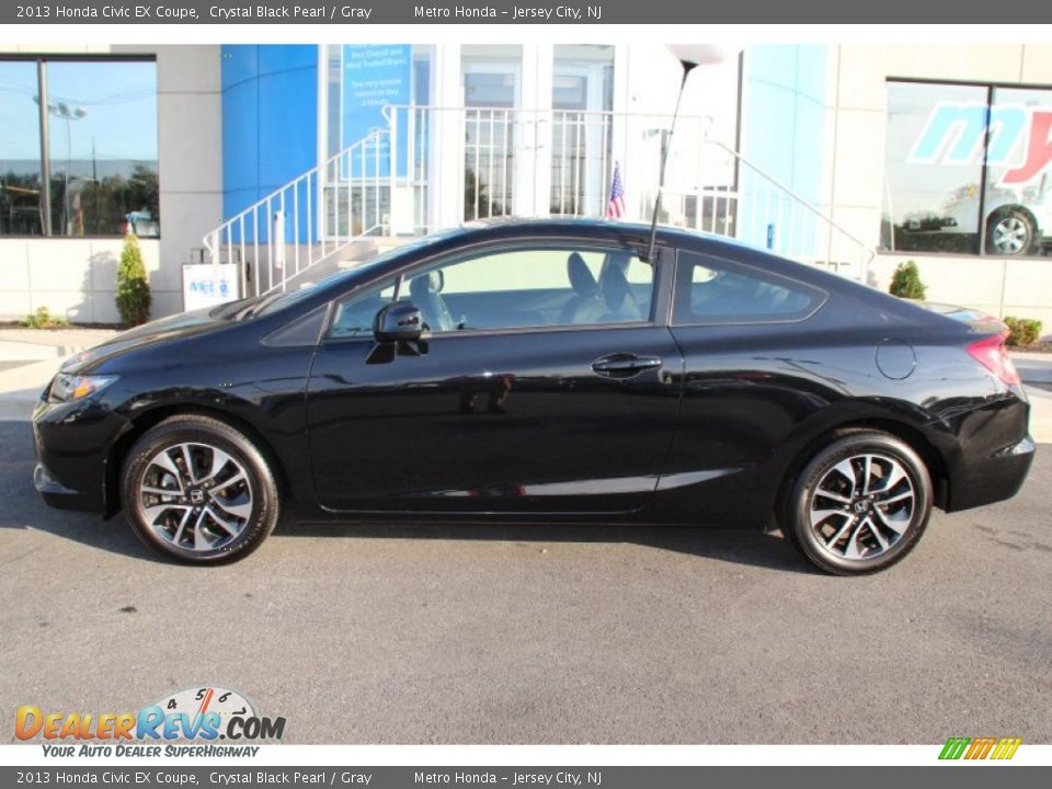2013 Honda Civic EX Coupe Crystal Black Pearl / Gray Photo #8