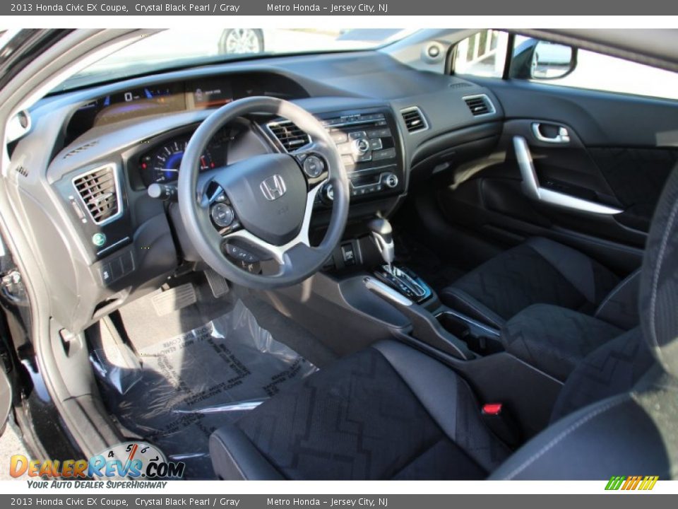 2013 Honda Civic EX Coupe Crystal Black Pearl / Gray Photo #11