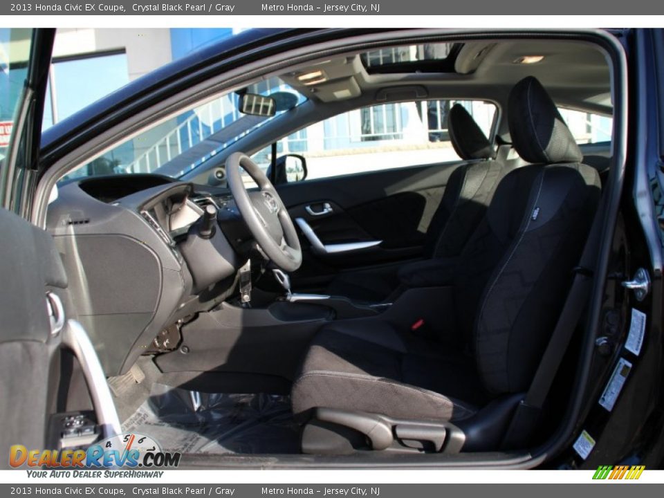2013 Honda Civic EX Coupe Crystal Black Pearl / Gray Photo #12