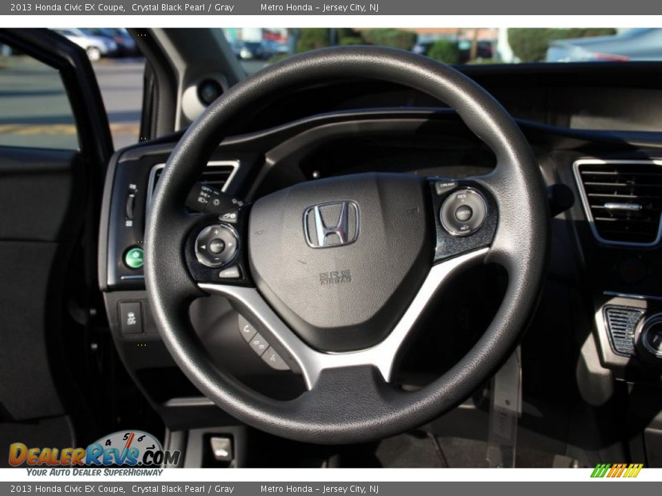 2013 Honda Civic EX Coupe Crystal Black Pearl / Gray Photo #17