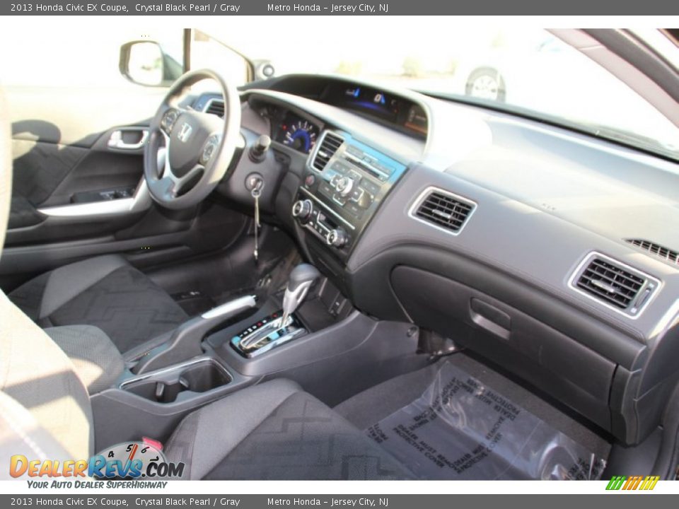 2013 Honda Civic EX Coupe Crystal Black Pearl / Gray Photo #25