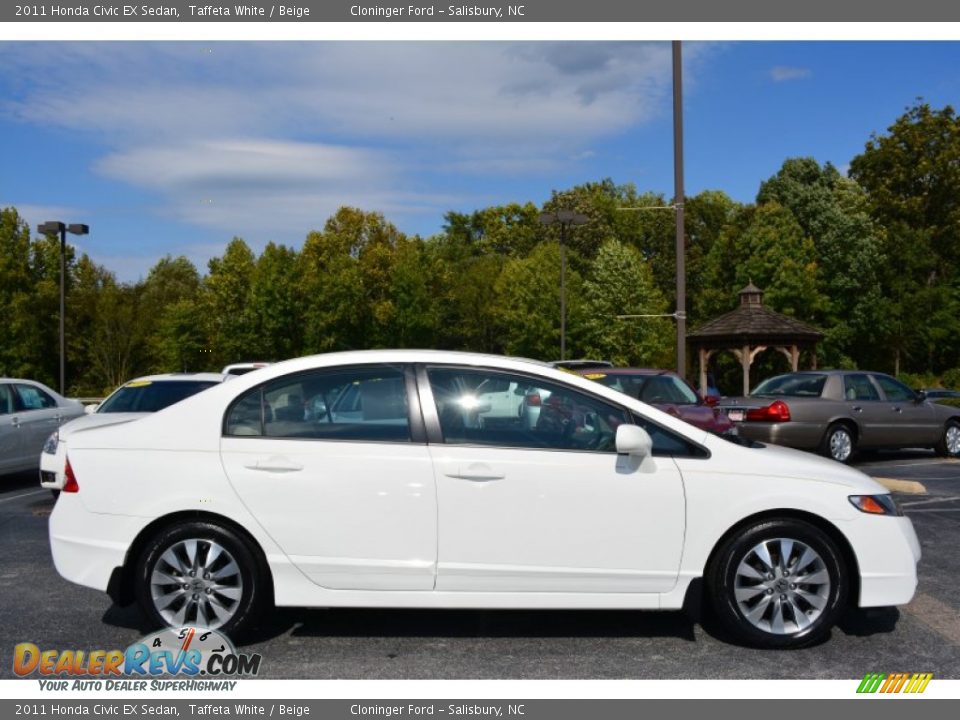 2011 Honda Civic EX Sedan Taffeta White / Beige Photo #2
