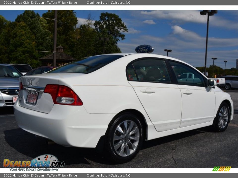 2011 Honda Civic EX Sedan Taffeta White / Beige Photo #3