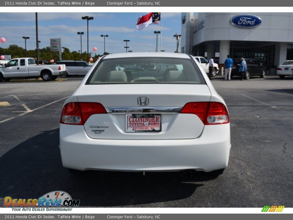 2011 Honda Civic EX Sedan Taffeta White / Beige Photo #4