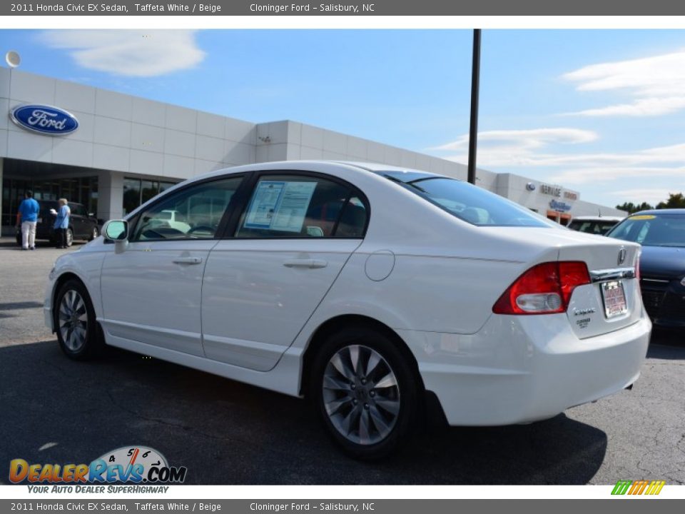 2011 Honda Civic EX Sedan Taffeta White / Beige Photo #5