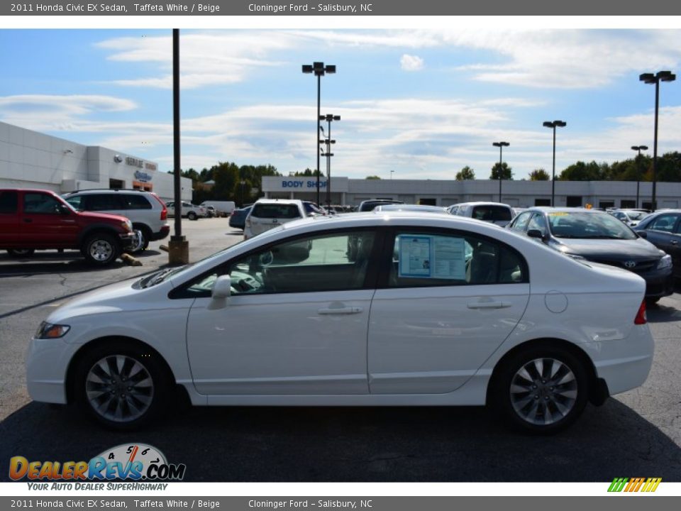 2011 Honda Civic EX Sedan Taffeta White / Beige Photo #6