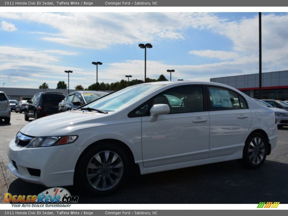 2011 Honda Civic EX Sedan Taffeta White / Beige Photo #7