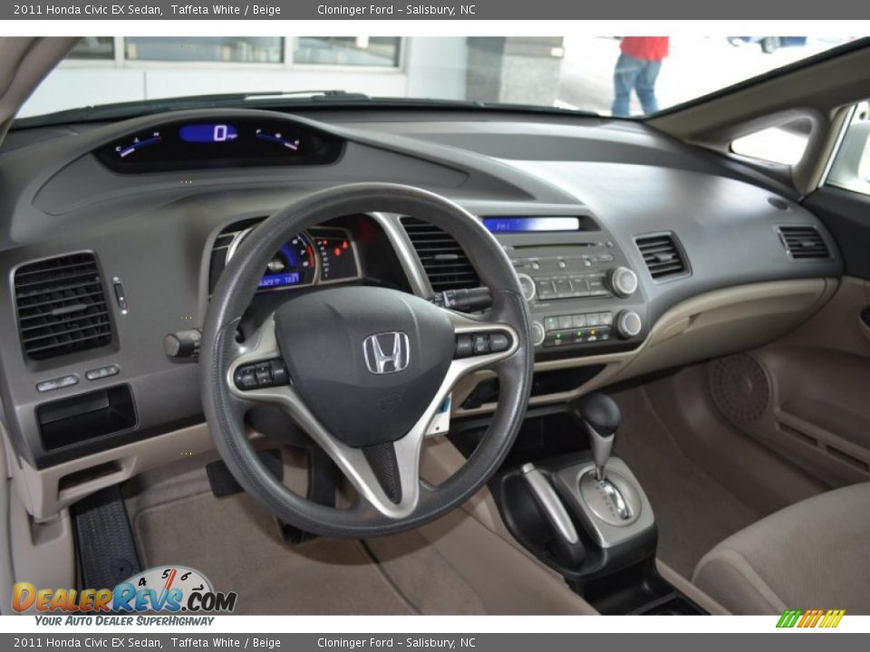 2011 Honda Civic EX Sedan Taffeta White / Beige Photo #10