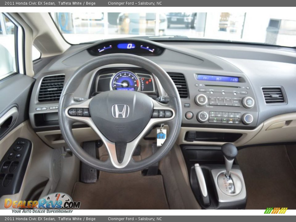 2011 Honda Civic EX Sedan Taffeta White / Beige Photo #18
