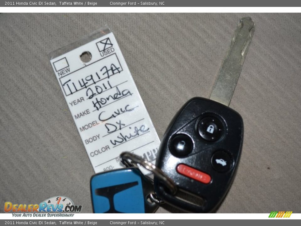 2011 Honda Civic EX Sedan Taffeta White / Beige Photo #26