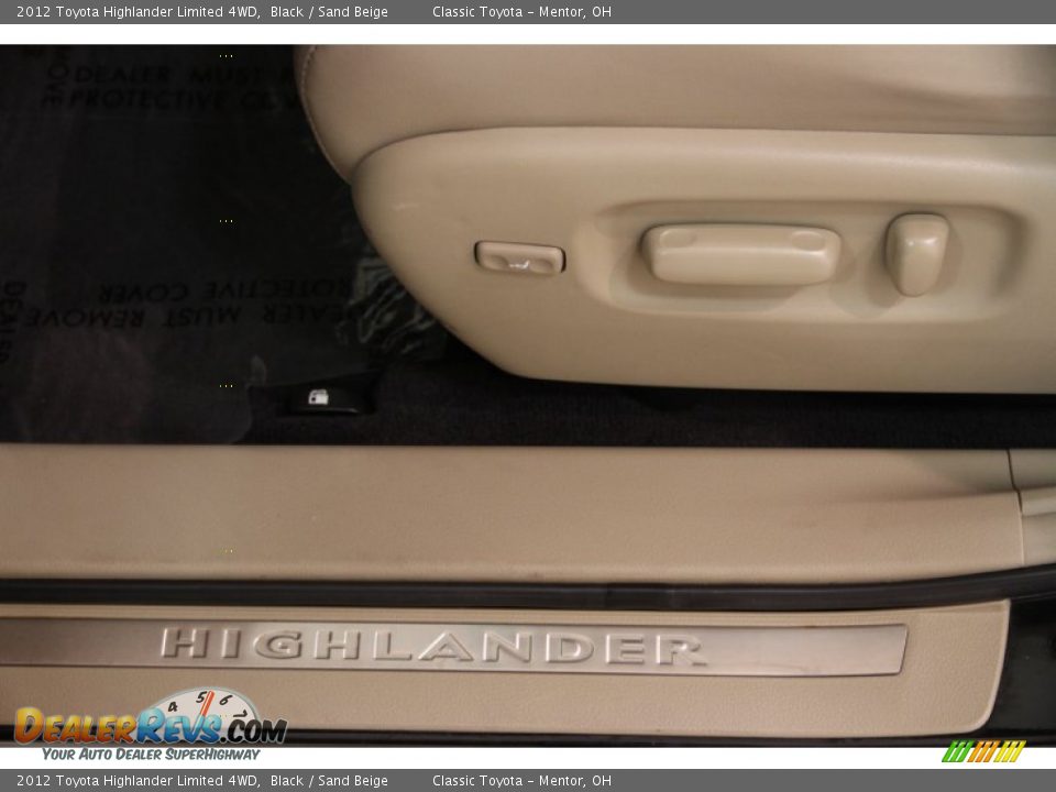 2012 Toyota Highlander Limited 4WD Black / Sand Beige Photo #6