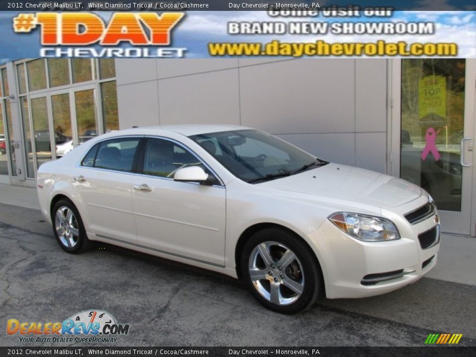 2012 Chevrolet Malibu LT White Diamond Tricoat / Cocoa/Cashmere Photo #1