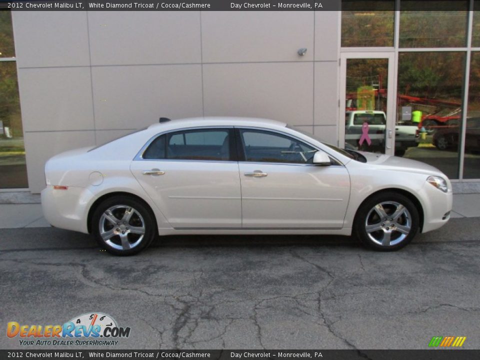 2012 Chevrolet Malibu LT White Diamond Tricoat / Cocoa/Cashmere Photo #2