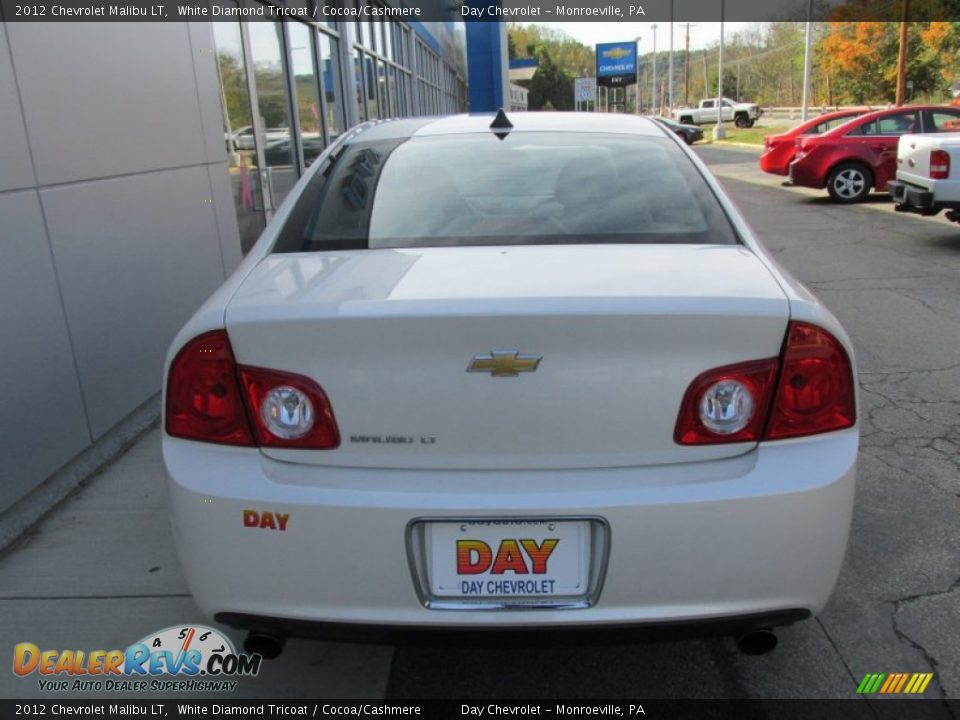 2012 Chevrolet Malibu LT White Diamond Tricoat / Cocoa/Cashmere Photo #5