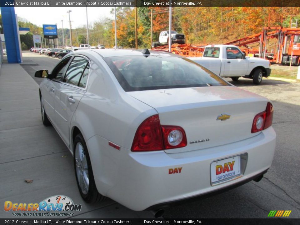 2012 Chevrolet Malibu LT White Diamond Tricoat / Cocoa/Cashmere Photo #6