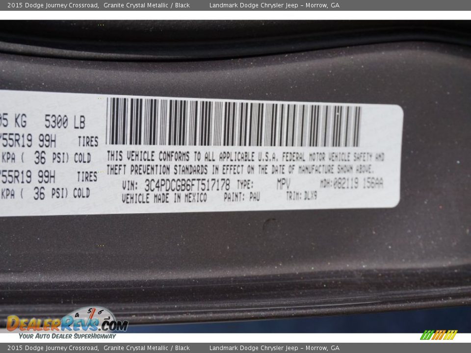 2015 Dodge Journey Crossroad Granite Crystal Metallic / Black Photo #9