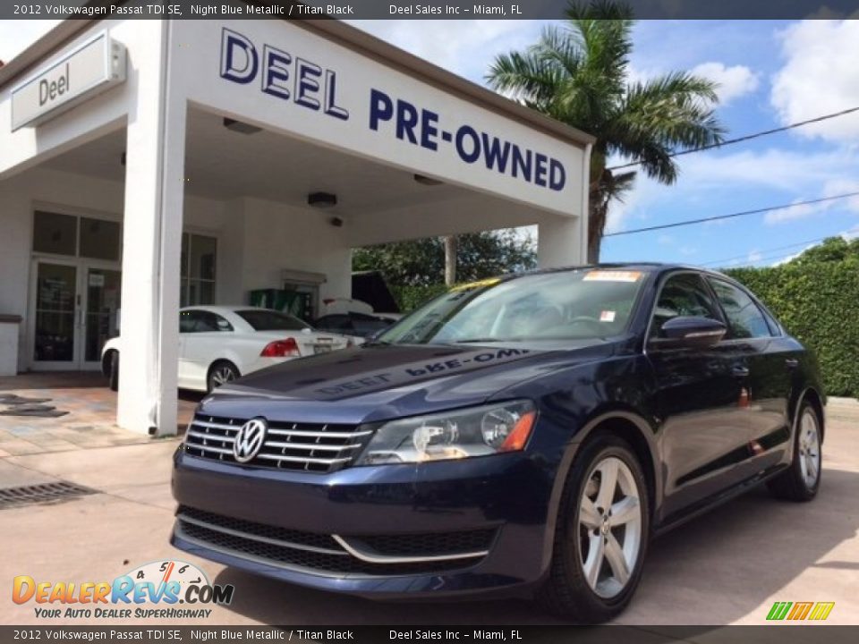 2012 Volkswagen Passat TDI SE Night Blue Metallic / Titan Black Photo #1