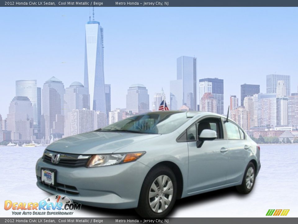 2012 Honda Civic LX Sedan Cool Mist Metallic / Beige Photo #1