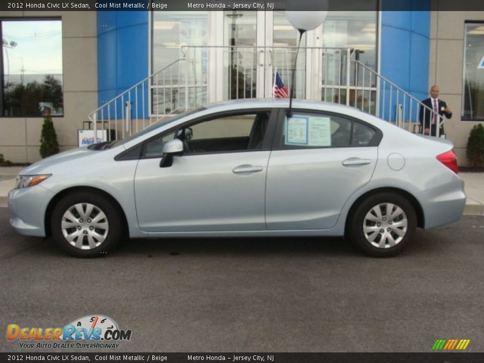 2012 Honda Civic LX Sedan Cool Mist Metallic / Beige Photo #3