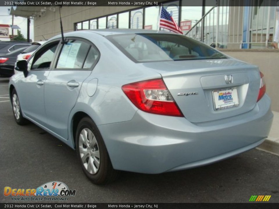 2012 Honda Civic LX Sedan Cool Mist Metallic / Beige Photo #4
