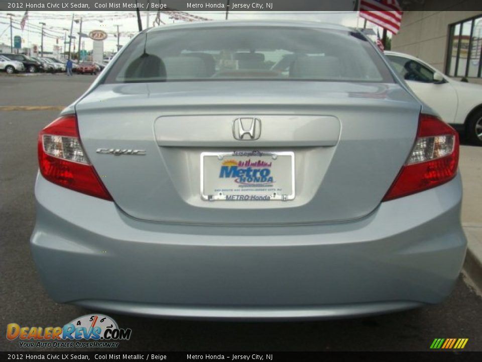 2012 Honda Civic LX Sedan Cool Mist Metallic / Beige Photo #5