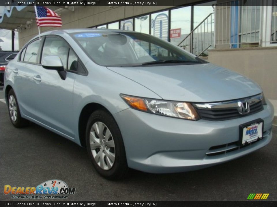 2012 Honda Civic LX Sedan Cool Mist Metallic / Beige Photo #6