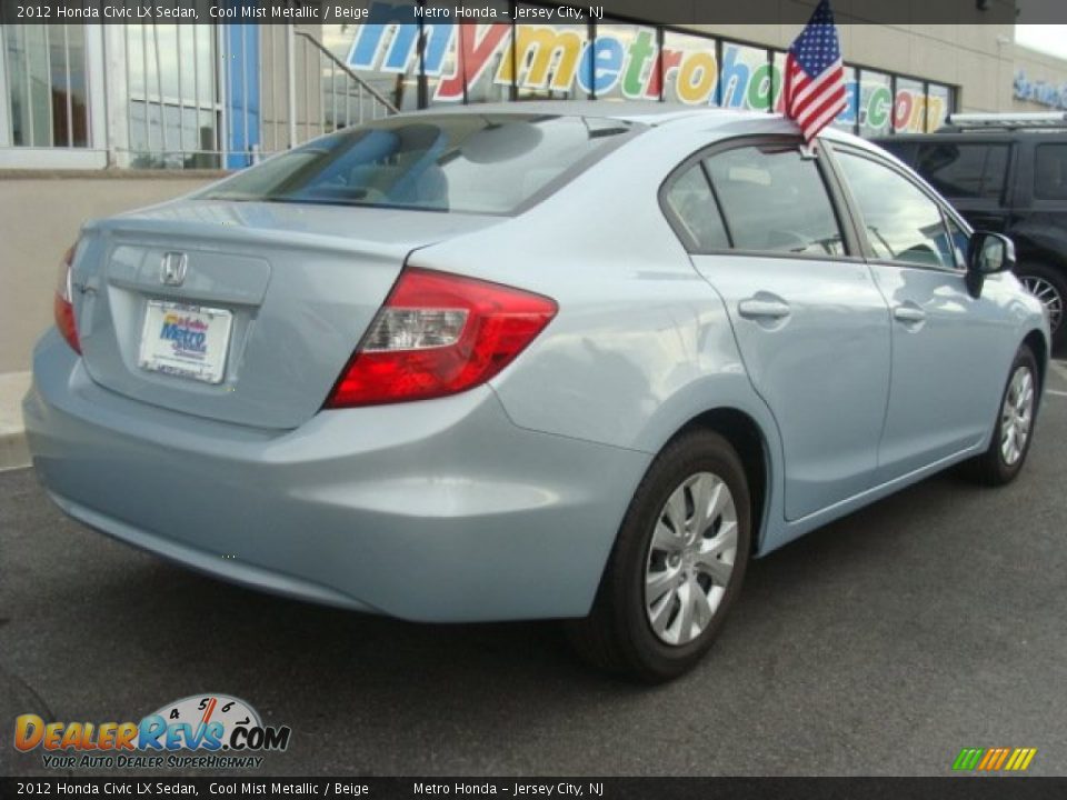 2012 Honda Civic LX Sedan Cool Mist Metallic / Beige Photo #8
