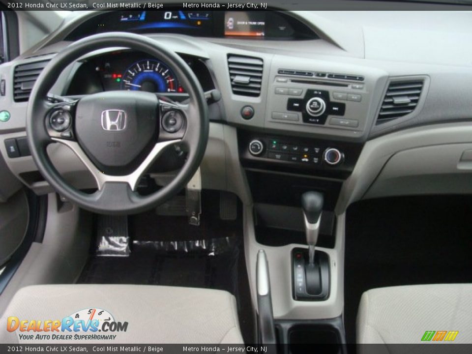 2012 Honda Civic LX Sedan Cool Mist Metallic / Beige Photo #13