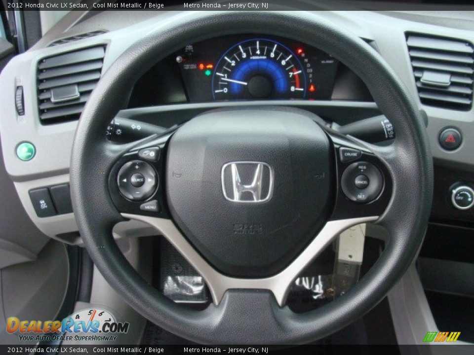 2012 Honda Civic LX Sedan Cool Mist Metallic / Beige Photo #14