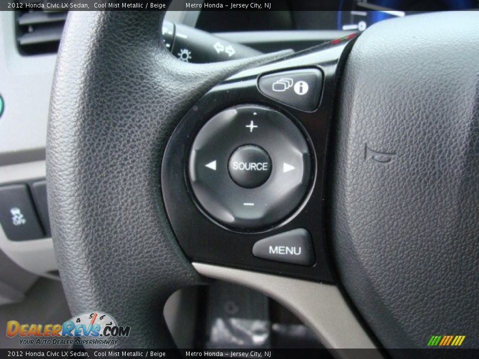 2012 Honda Civic LX Sedan Cool Mist Metallic / Beige Photo #15