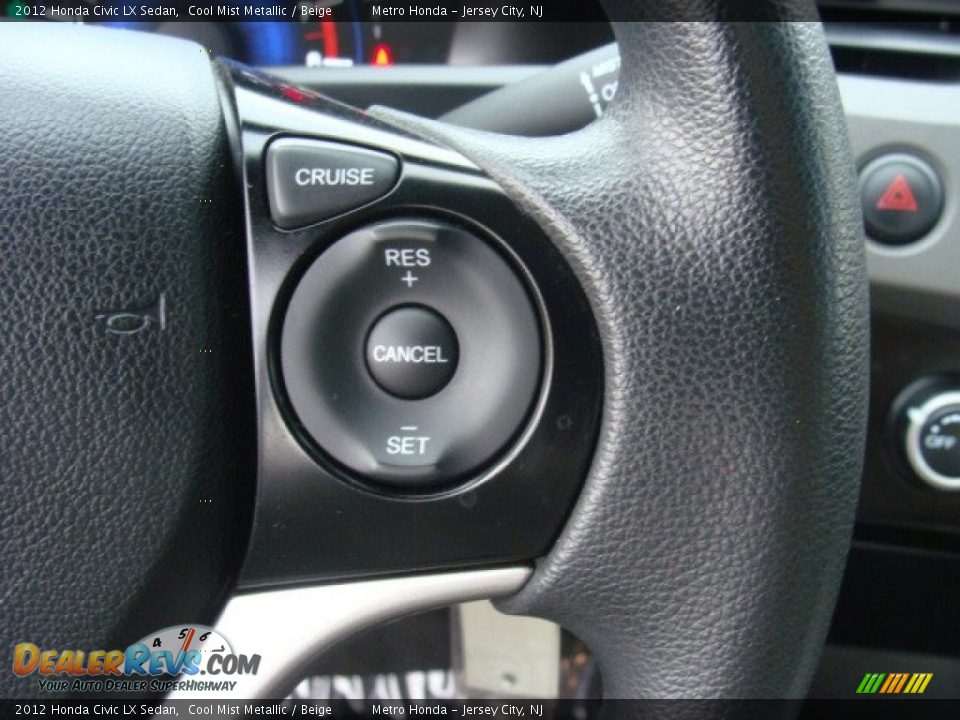 2012 Honda Civic LX Sedan Cool Mist Metallic / Beige Photo #16
