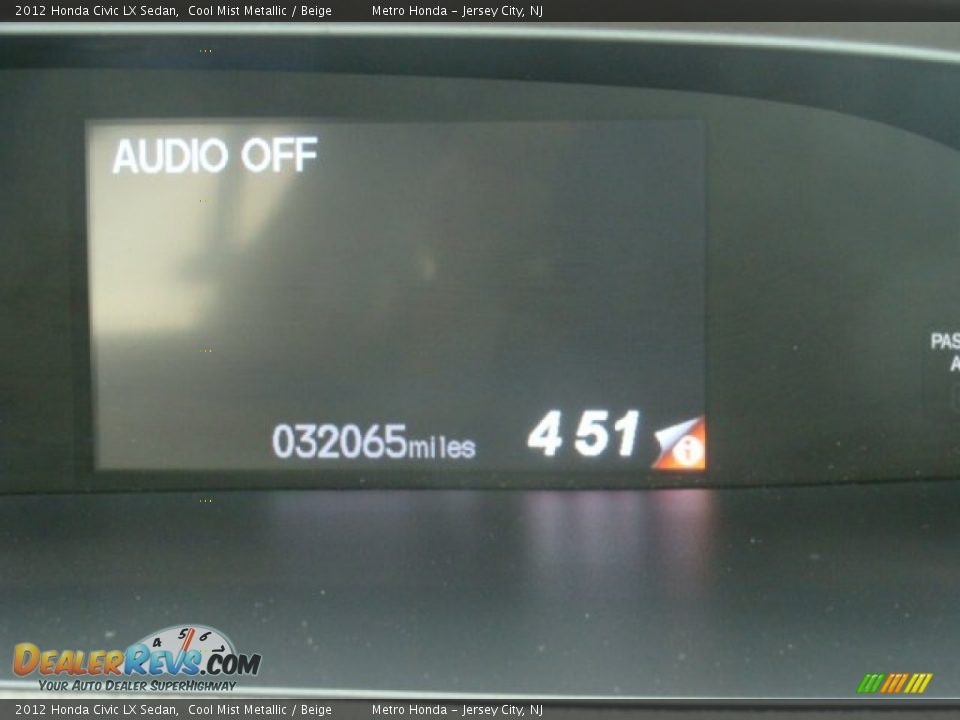 2012 Honda Civic LX Sedan Cool Mist Metallic / Beige Photo #17