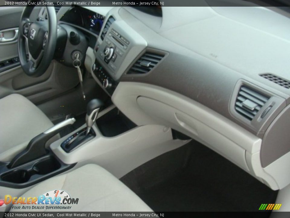 2012 Honda Civic LX Sedan Cool Mist Metallic / Beige Photo #25